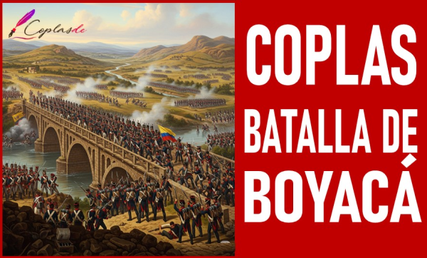 Ilustración de la Batalla de Boyacá con Simón Bolívar y soldados criollos