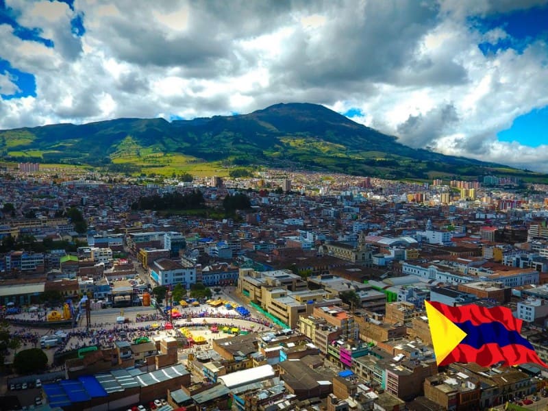 Vista aérea de la ciudad de Pasto, Nariño, Colombia.